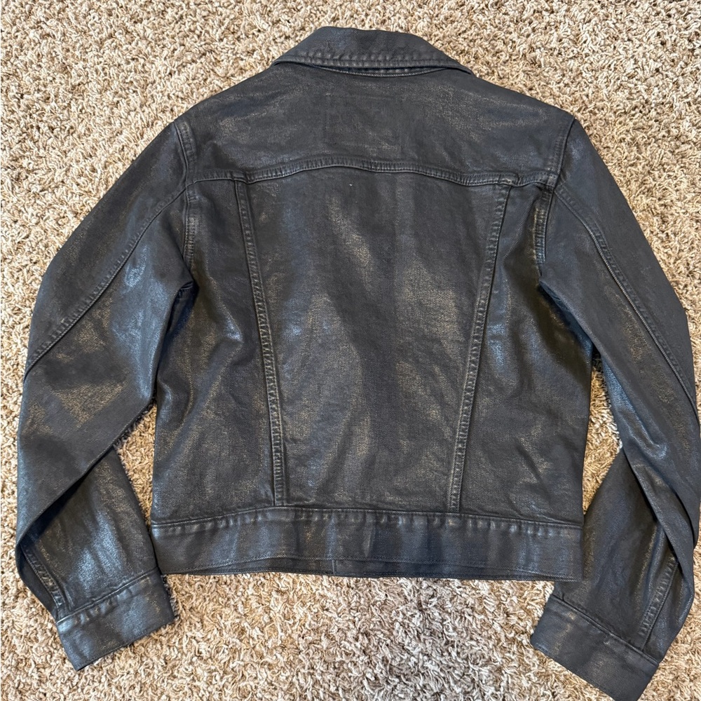 Black Calvin Klein Coated classic Denim Trucker Jacket - Picture 4 of 4